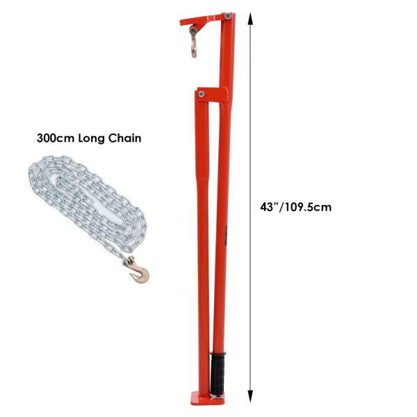 TOPWAY T Post Puller 43 Inch, 300cm Chain for Fence Post & Tree Stump Removal - Image 5