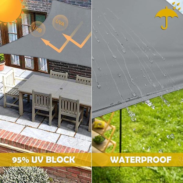 Mokani Sun Shade Sail 3x4m, Rectangle UV Block Waterproof Shade for Garden Patio - Image 4