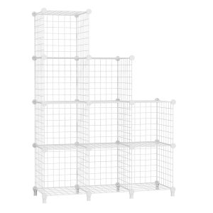 AWTATOS 9 Cube Metal Wire Storage Organizer, Freestanding Shelf for Bedroom