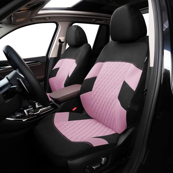 TOYOUN Pink Car Seat Covers Full Set – Universal Fit for Cars, SUVs, Trucks - Image 3