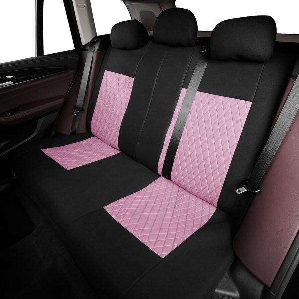 TOYOUN Pink Car Seat Covers Full Set – Universal Fit for Cars, SUVs, Trucks - Image 4