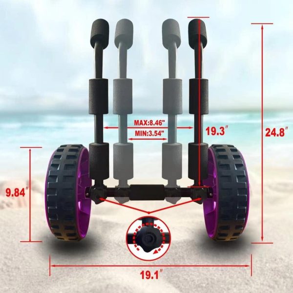 Adjustable SUP Surfboard Carrier Cart Trolley with Beach Wheels - Lightweight - Image 5