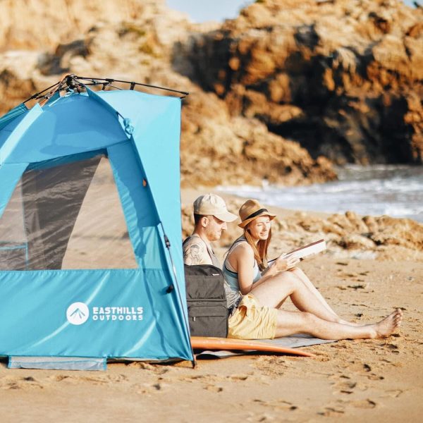 Easthills Outdoors Instant Shader Dark Shelter Pop Up Beach Tent – Pacific Blue - Image 5