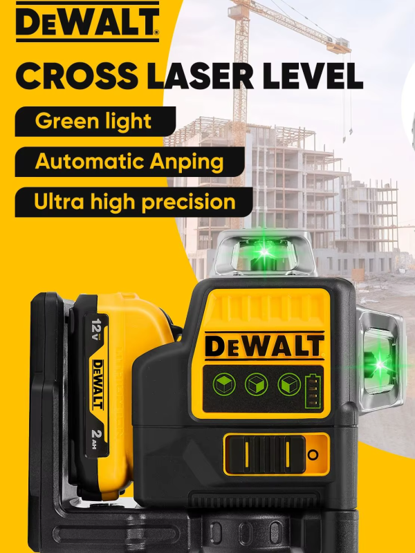 Dewalt DW089LG 3x360° Green Laser Level | 12 Lines | Vertical & Horizontal - Image 3