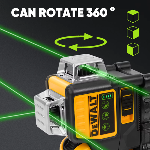 Dewalt DW089LG 3x360° Green Laser Level | 12 Lines | Vertical & Horizontal - Image 6