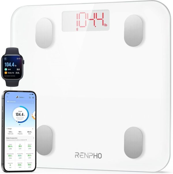 RENPHO Smart Body Weight Scale, 13 Body Composition Analyzer with App, White