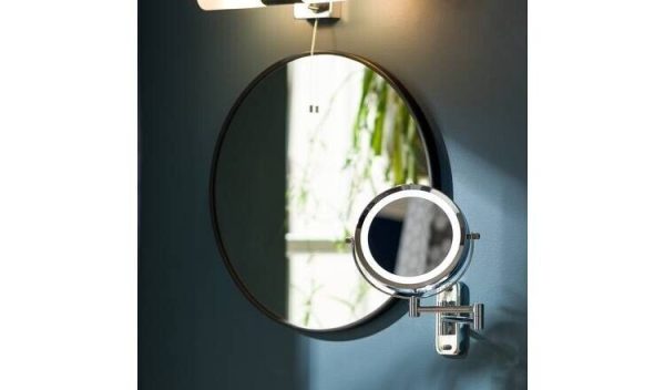 Argos Home Randolph LED Bathroom Shaver Mirror - Wall Mounted, Battery Powered