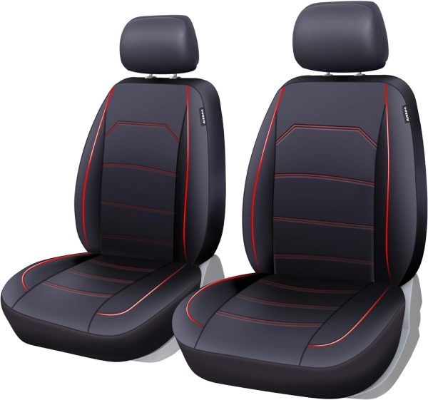 TOYOUN Classic Car Seat Covers Front Pair | Luxury Leather Look | Universal Fit - Image 5